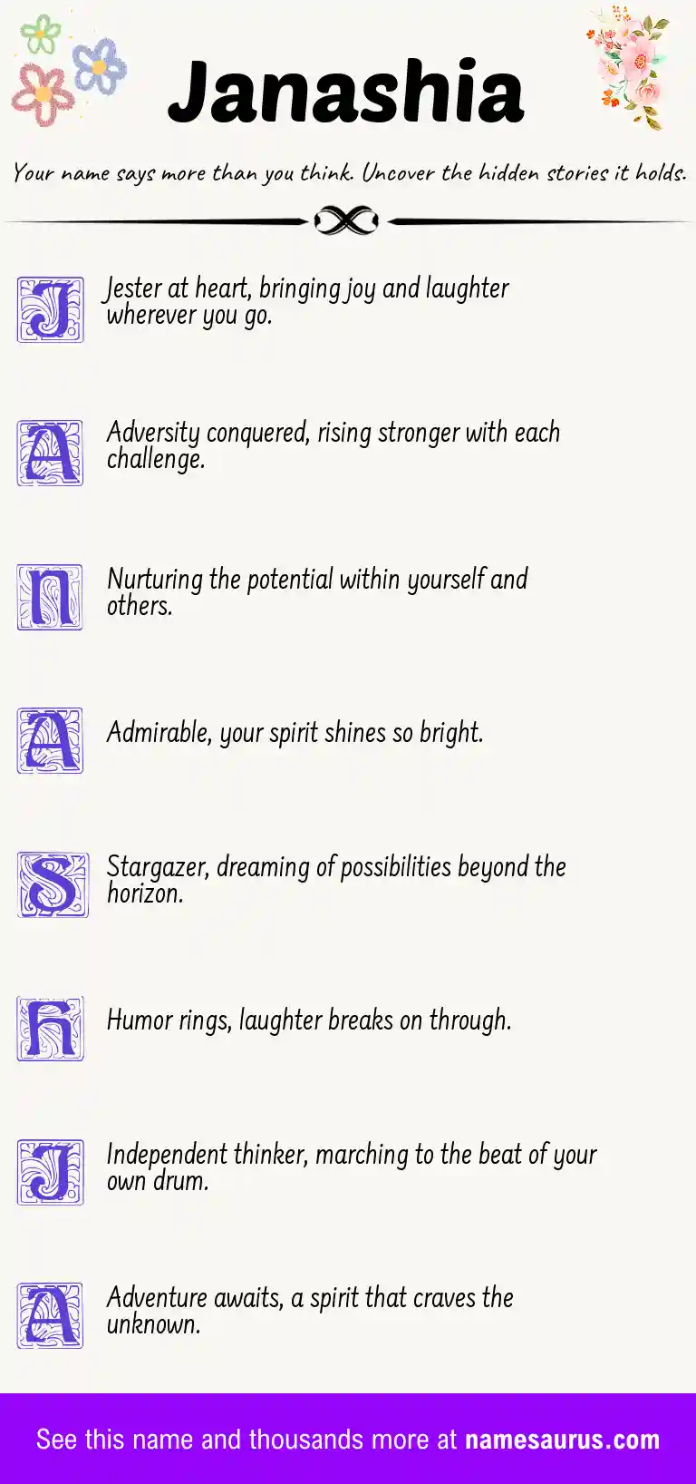 Acrostic poem about Janashia.