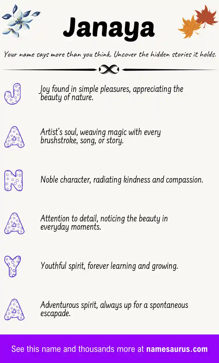 Acrostic poem about Janaya.