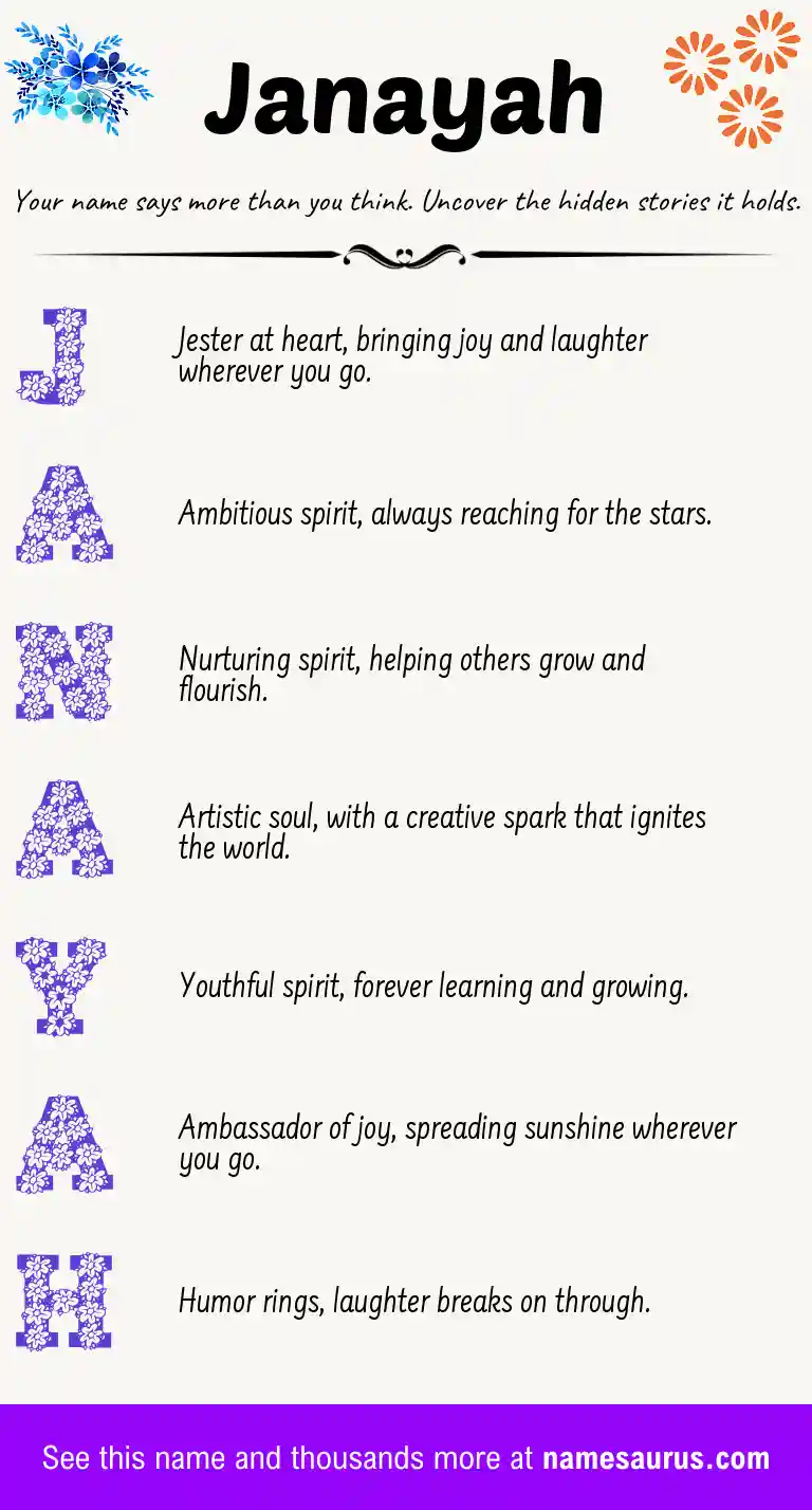 Acrostic poem about Janayah.