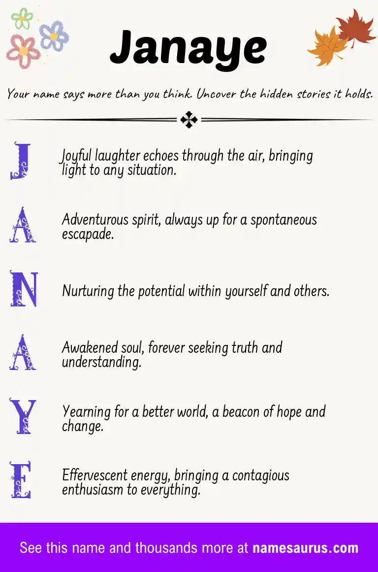 Acrostic poem about Janaye.