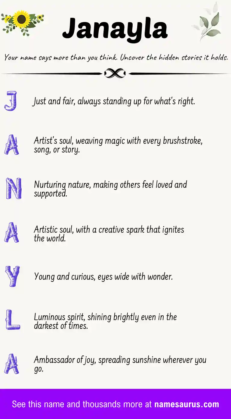 Acrostic poem about Janayla.
