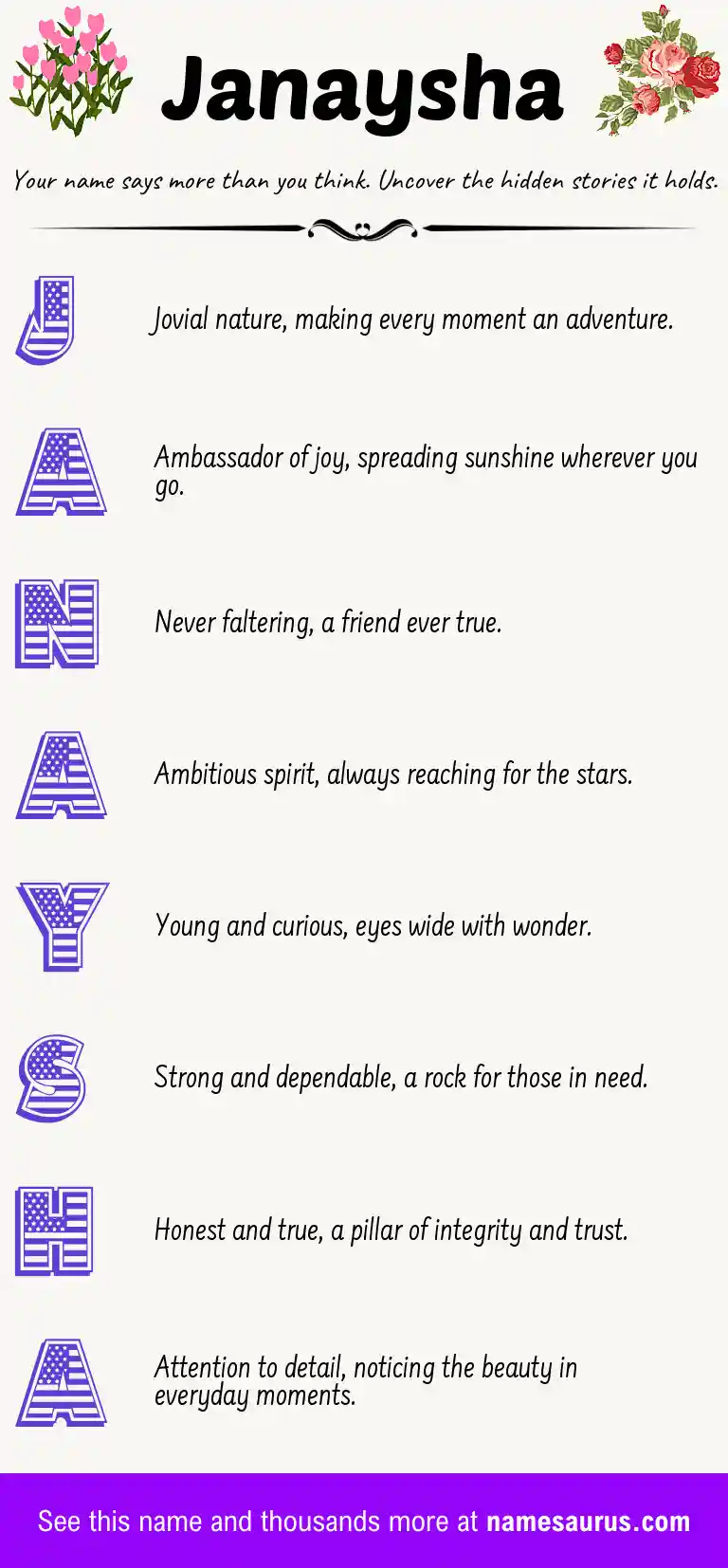 Acrostic poem about Janaysha.
