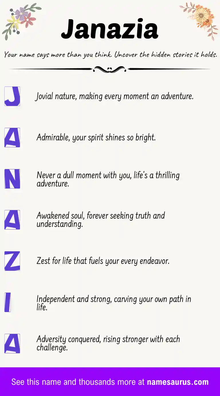 Acrostic poem about Janazia.