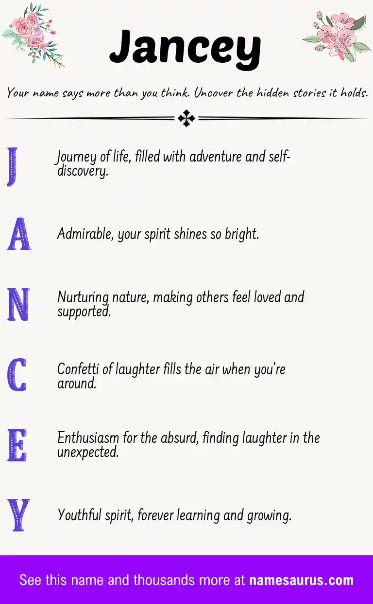 Acrostic poem about Jancey.