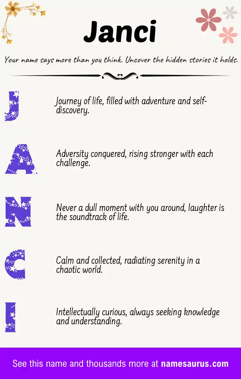 Acrostic poem about Janci.
