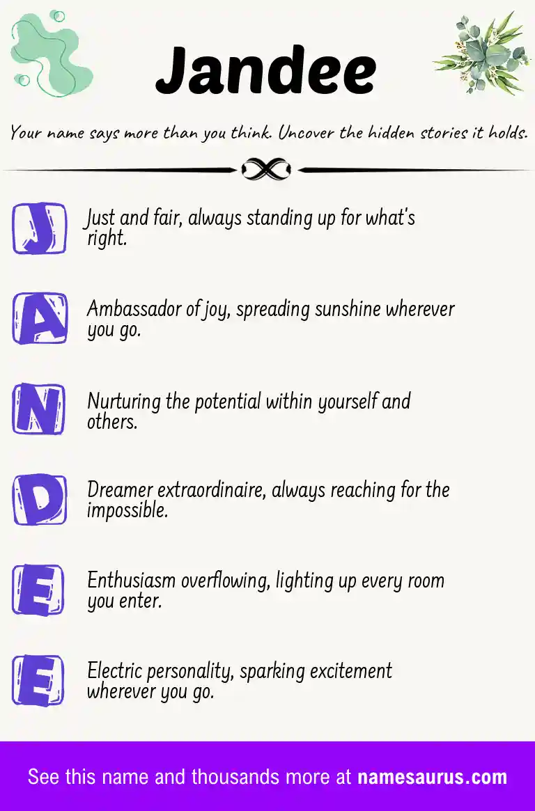 Acrostic poem about Jandee.
