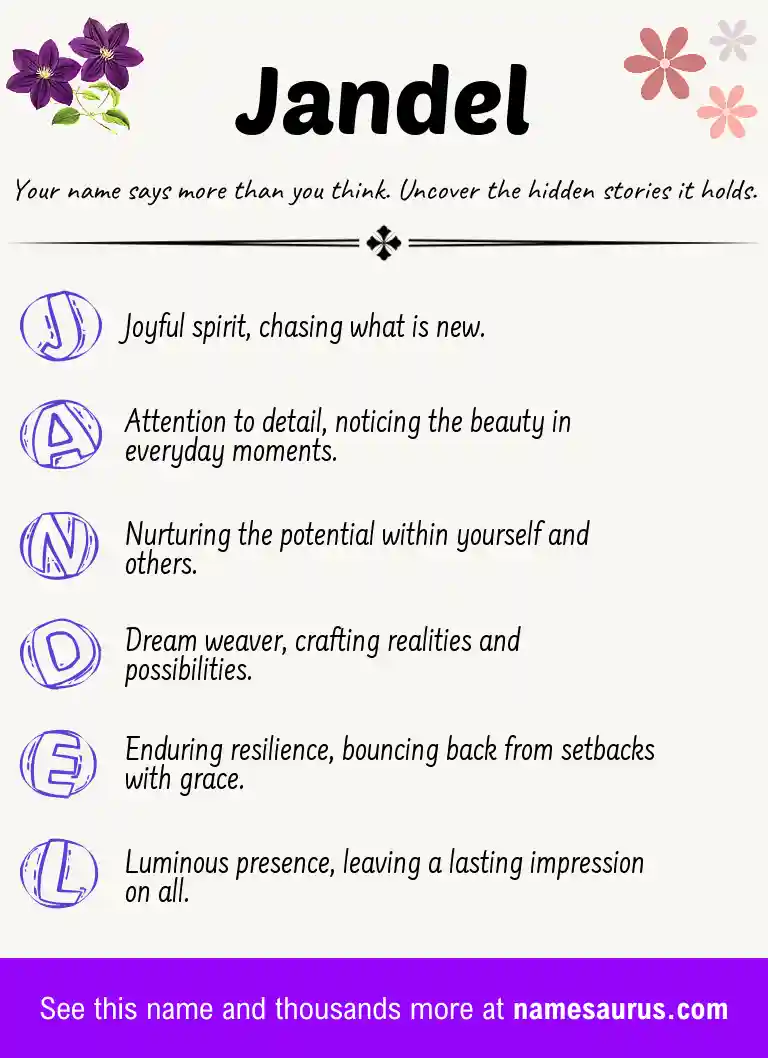 Acrostic poem about Jandel.