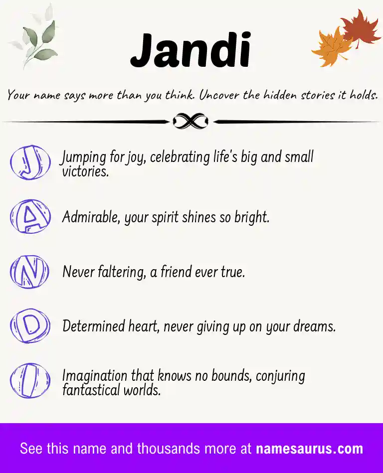 Acrostic poem about Jandi.
