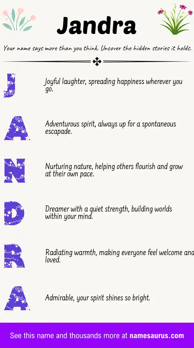 Acrostic poem about Jandra.