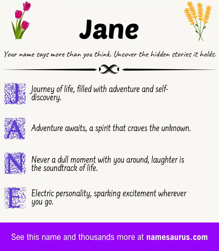 Acrostic poem about Jane.