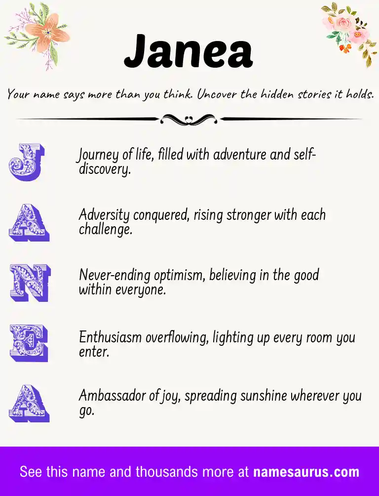 Acrostic poem about Janea.