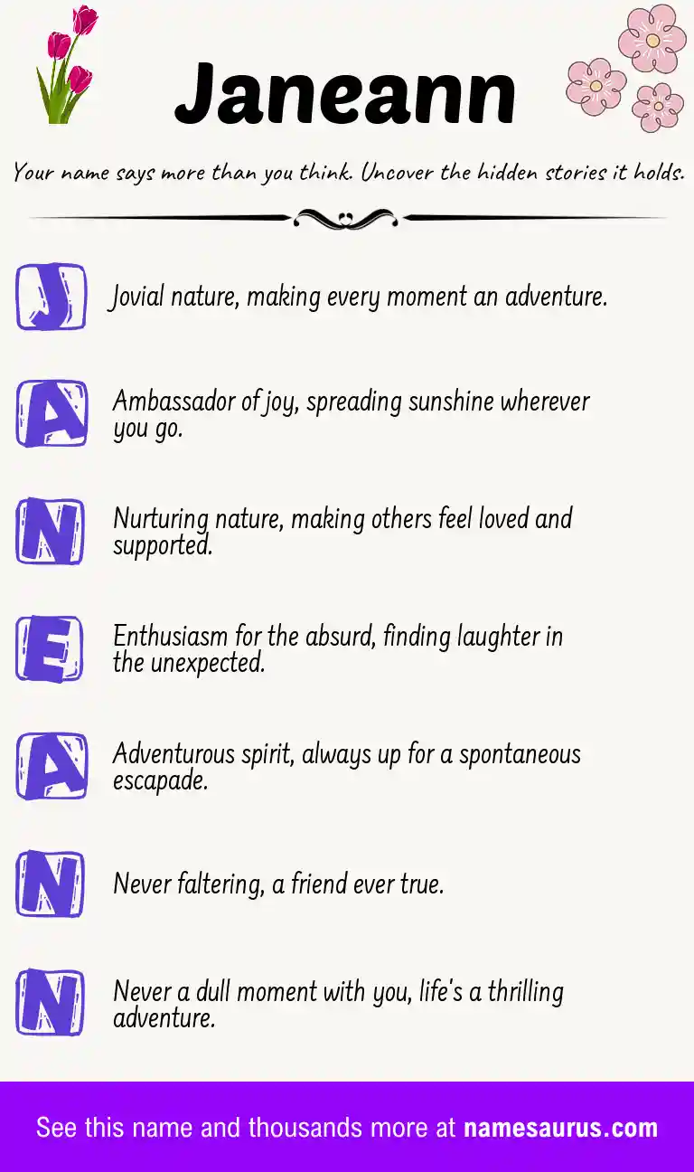 Acrostic poem about Janeann.