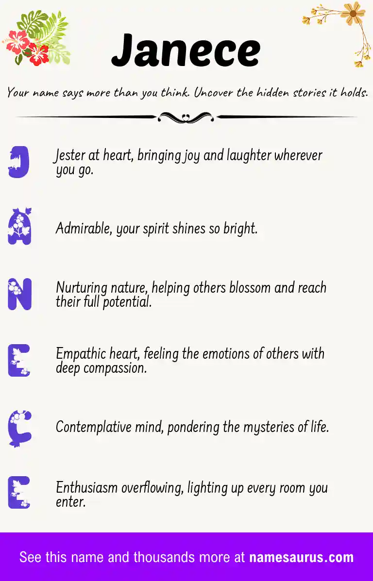Acrostic poem about Janece.