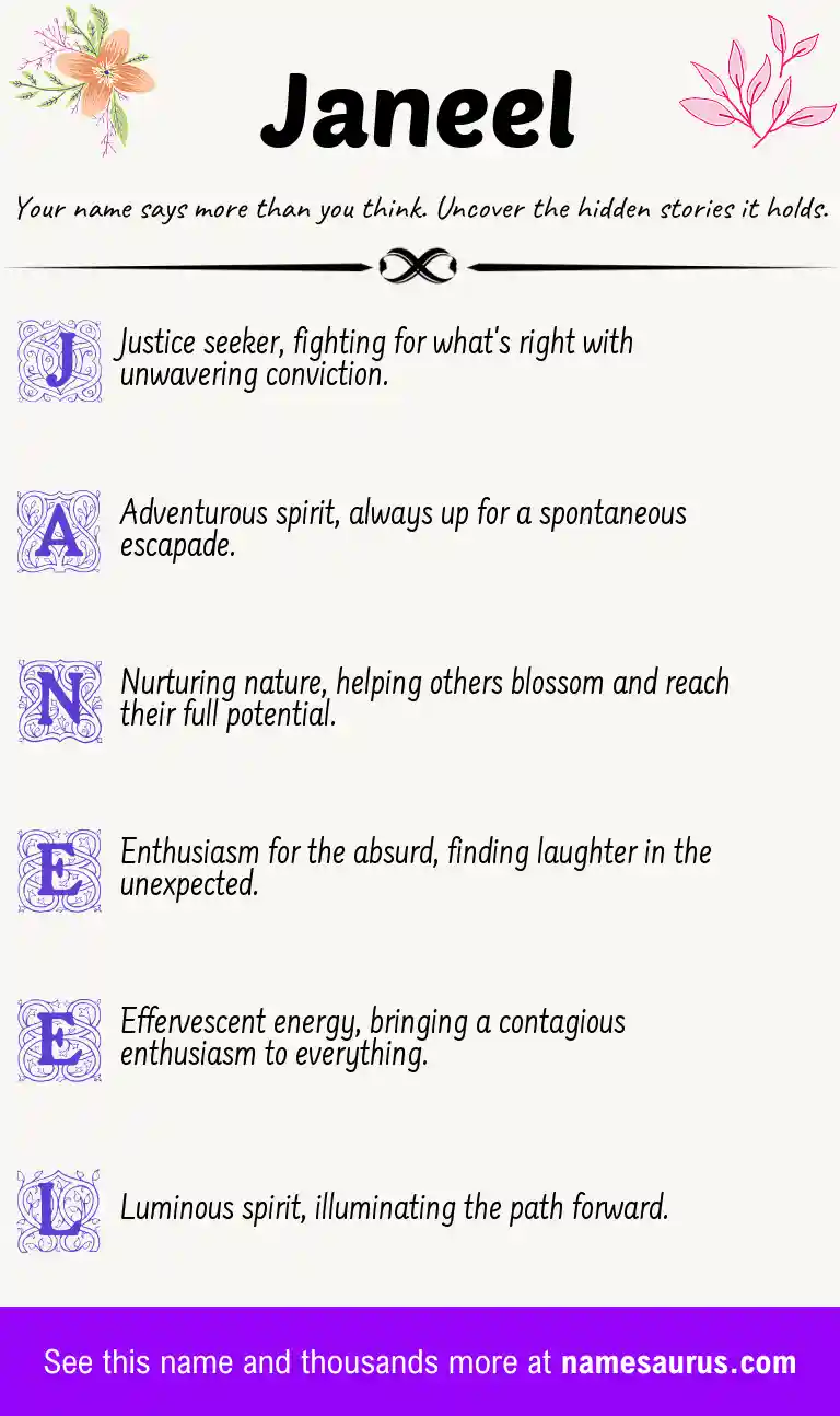 Acrostic poem about Janeel.
