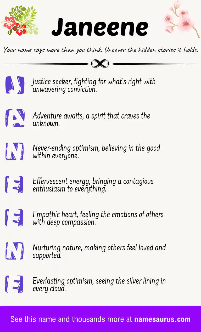 Acrostic poem about Janeene.