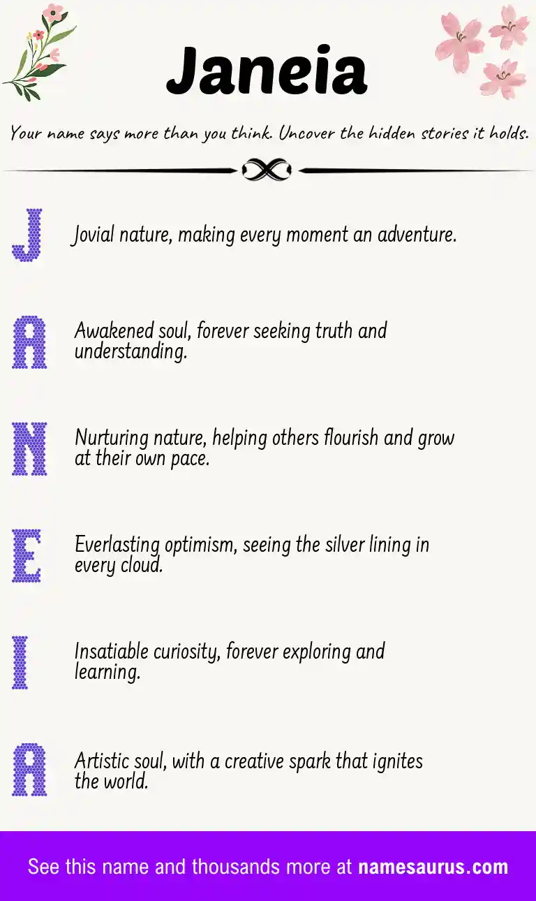 Acrostic poem about Janeia.