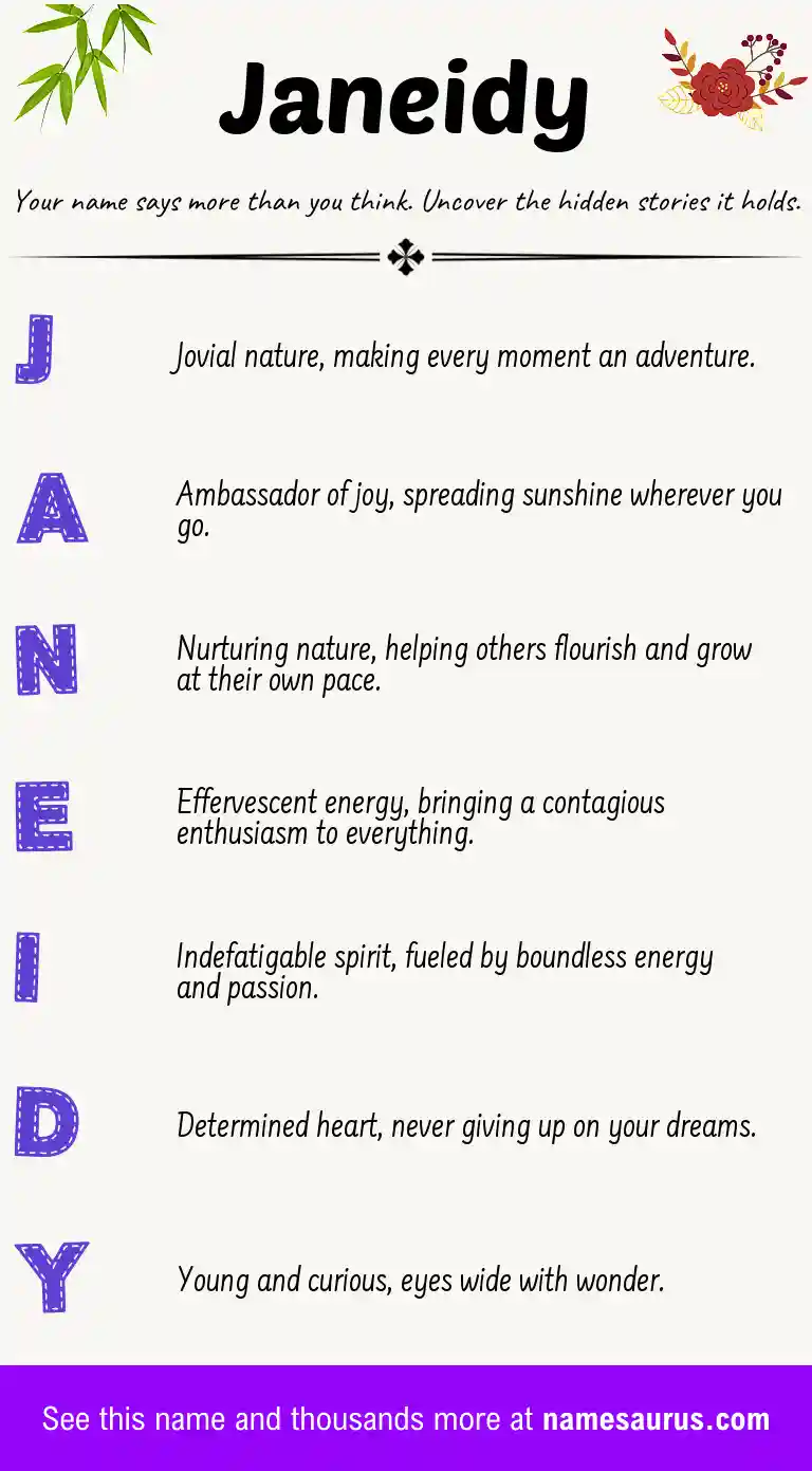 Acrostic poem about Janeidy.