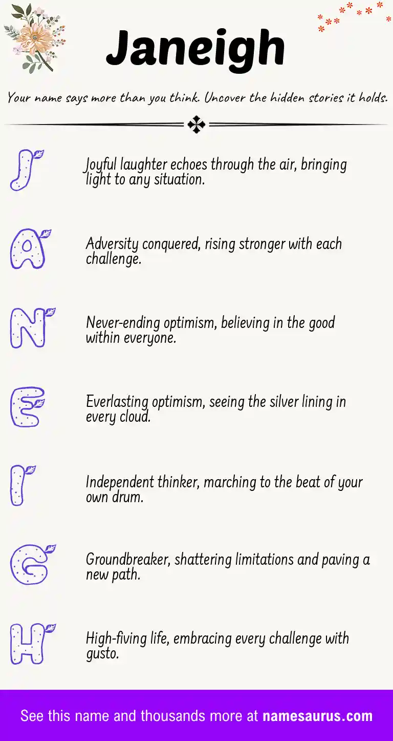 Acrostic poem about Janeigh.