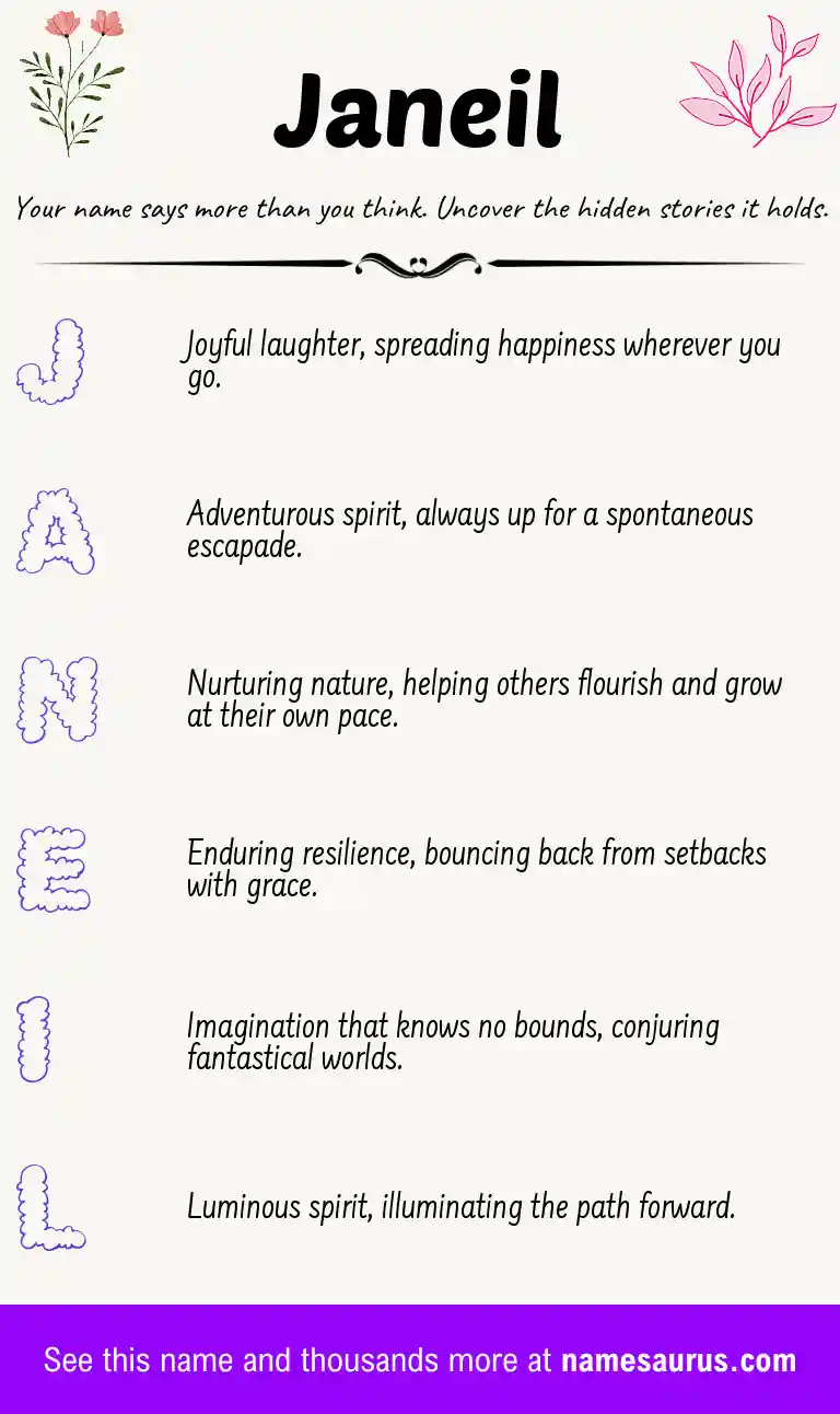 Acrostic poem about Janeil.