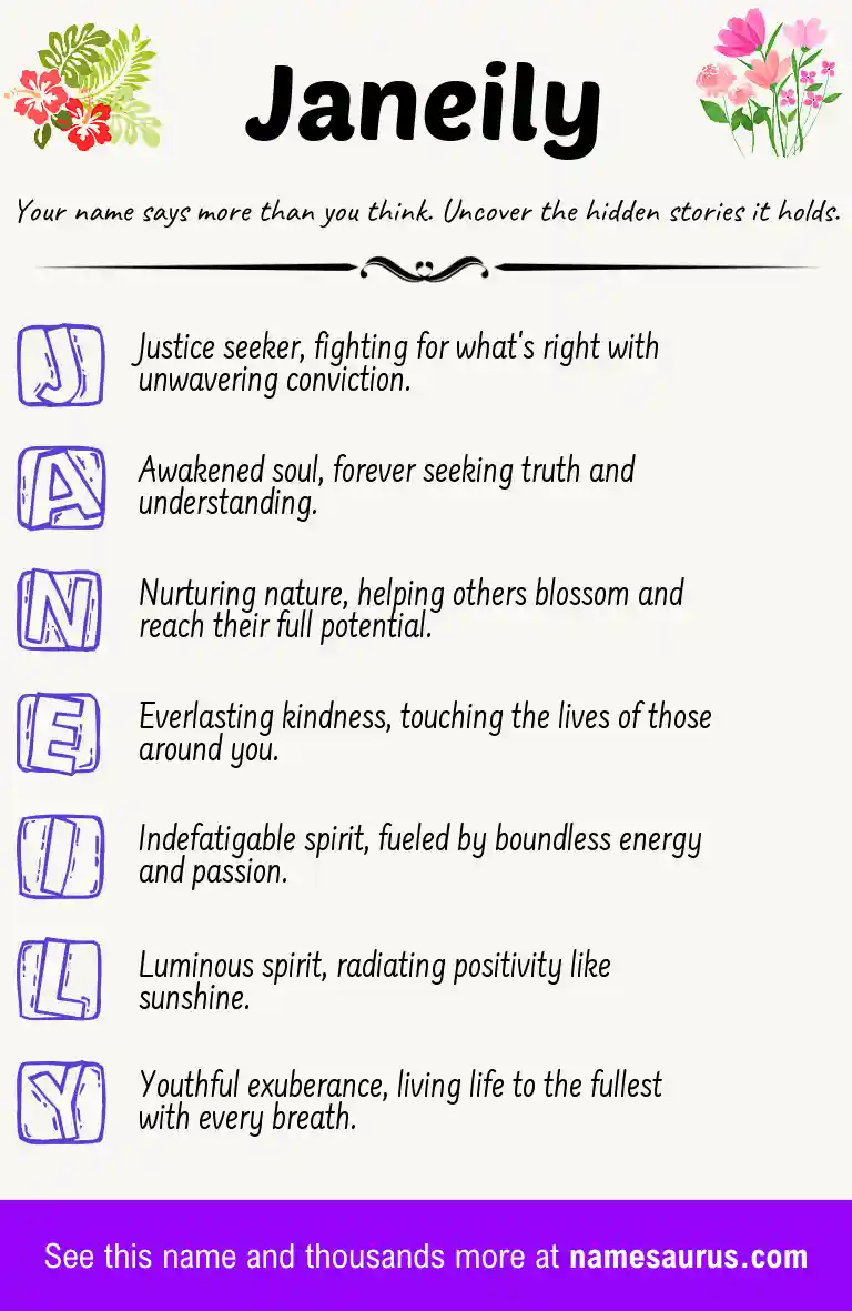 Acrostic poem about Janeily.