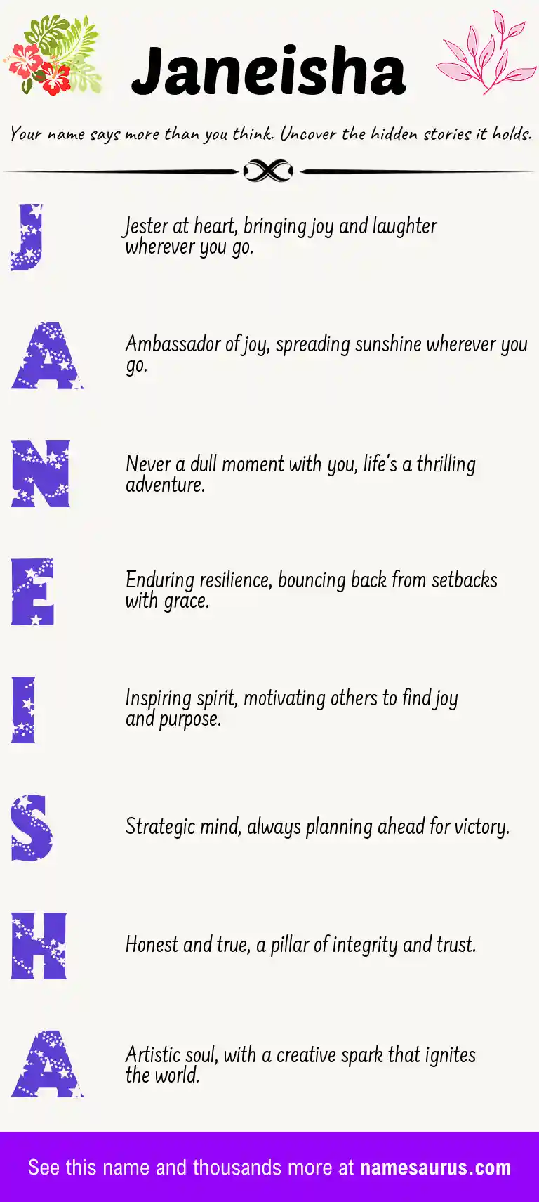 Acrostic poem about Janeisha.