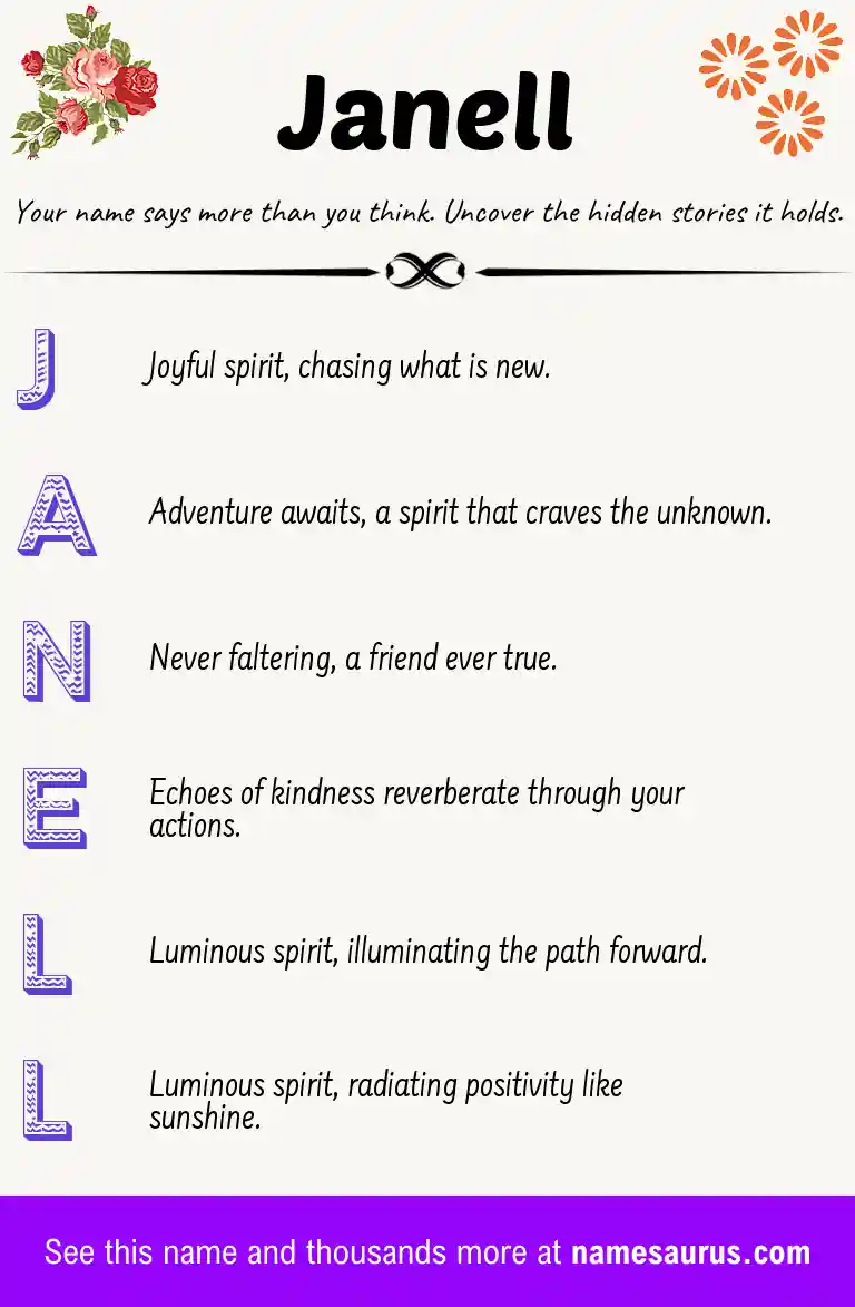 Acrostic poem about Janell.