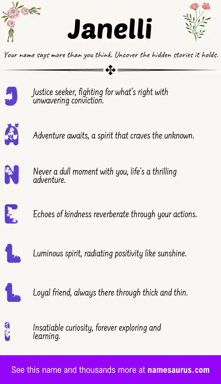 Acrostic poem about Janelli.