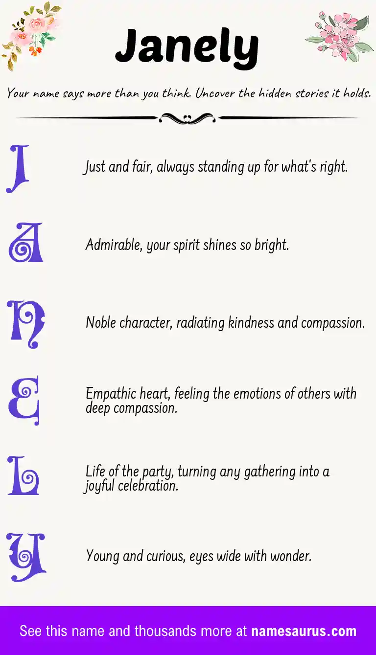Acrostic poem about Janely.