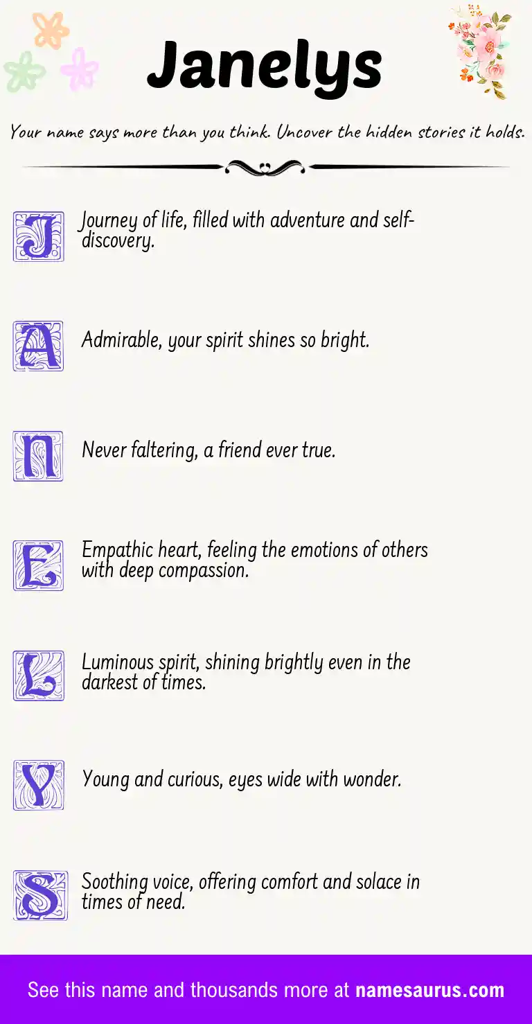 Acrostic poem about Janelys.