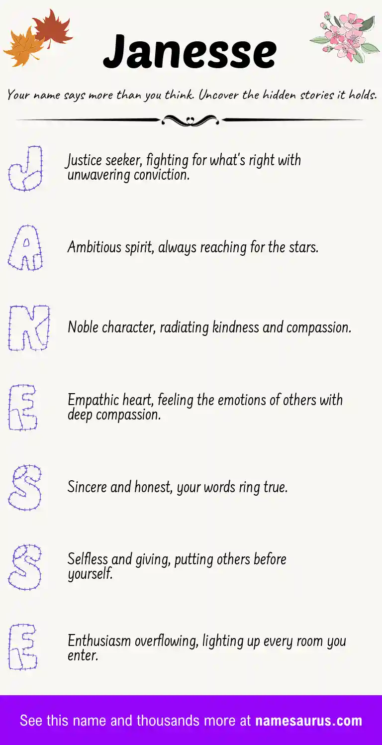 Acrostic poem about Janesse.