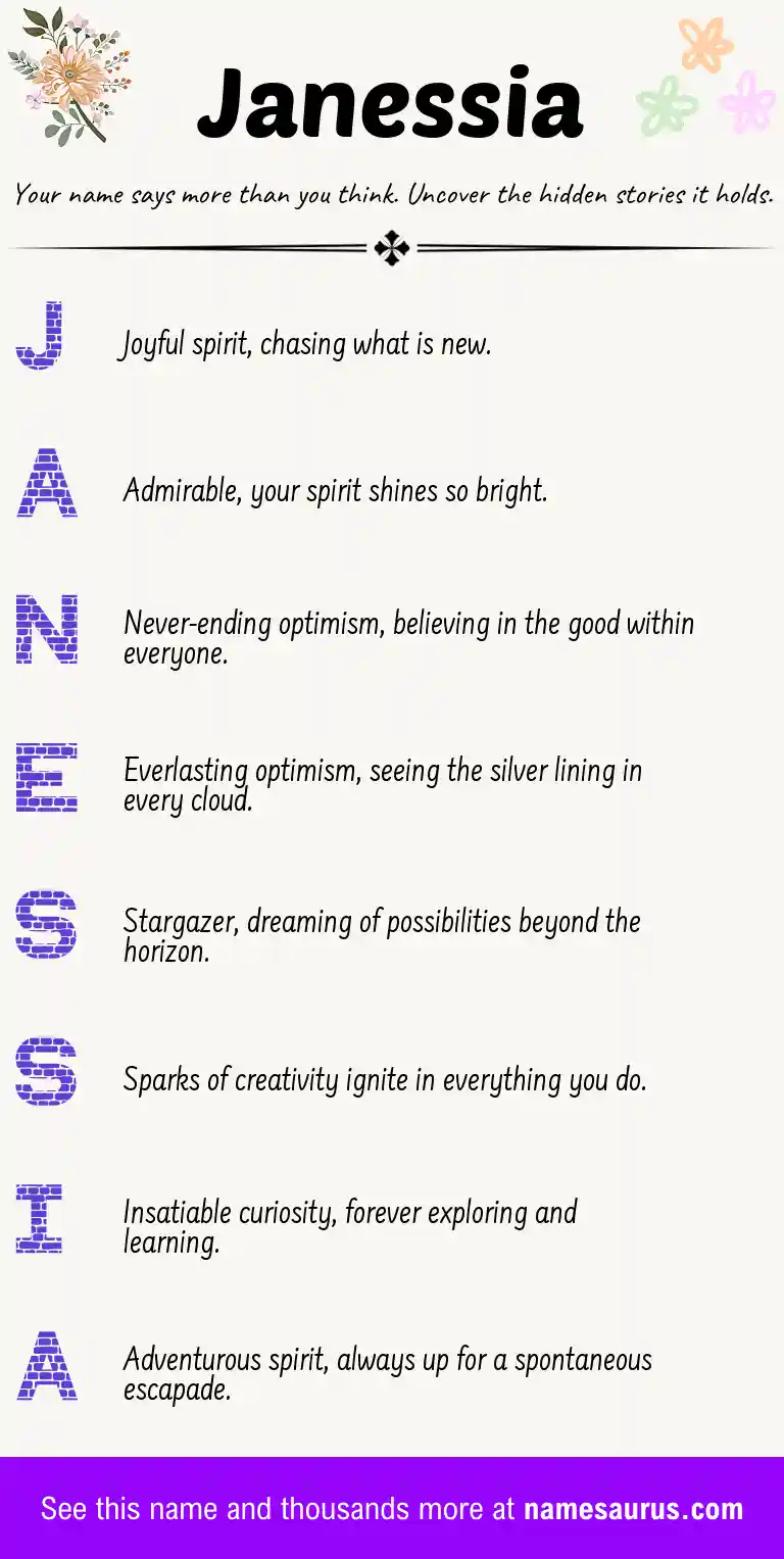 Acrostic poem about Janessia.