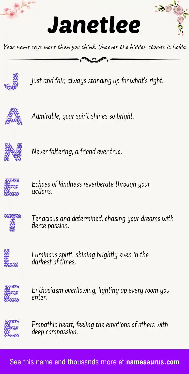 Acrostic poem about Janetlee.