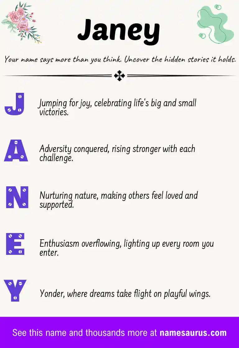 Acrostic poem about Janey.