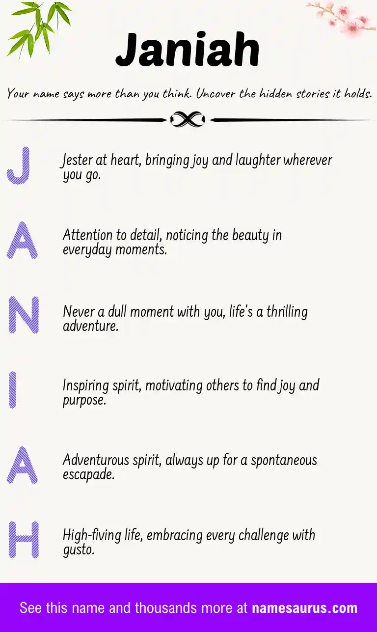 Acrostic poem about Janiah.