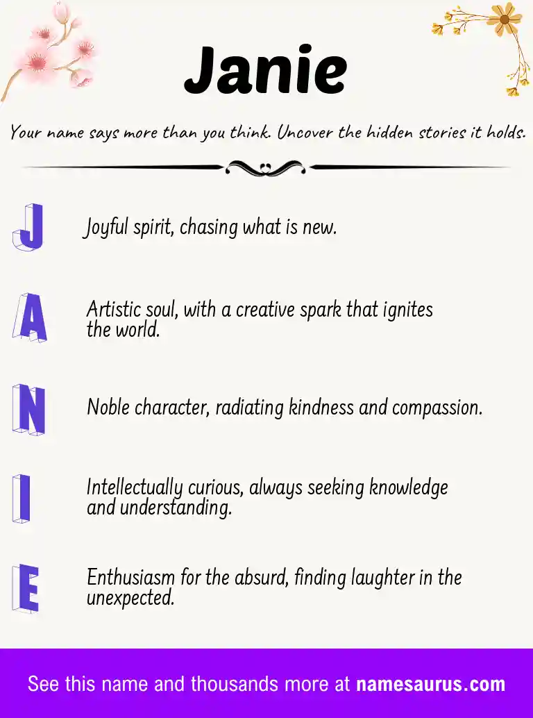 Acrostic poem about Janie.