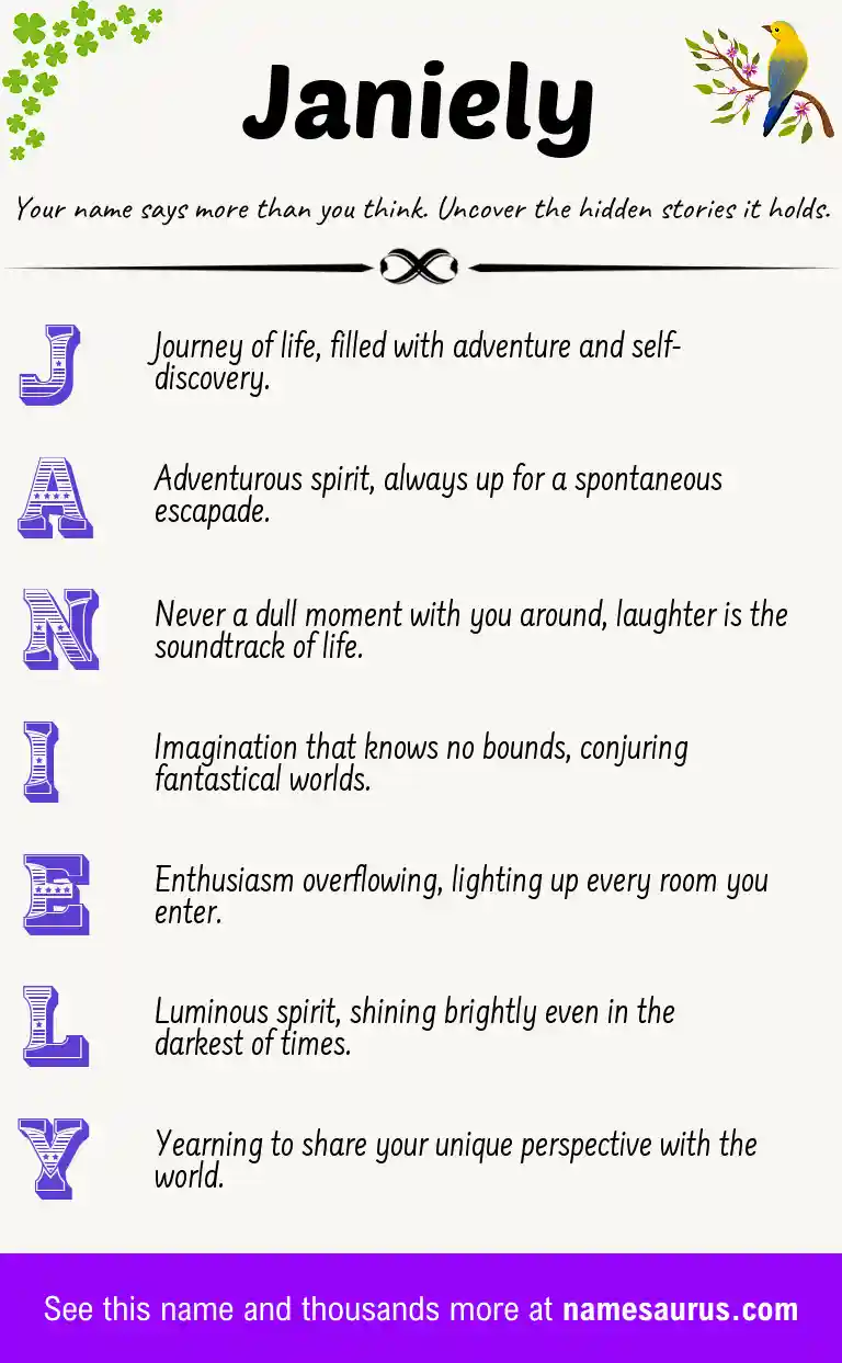 Acrostic poem about Janiely.