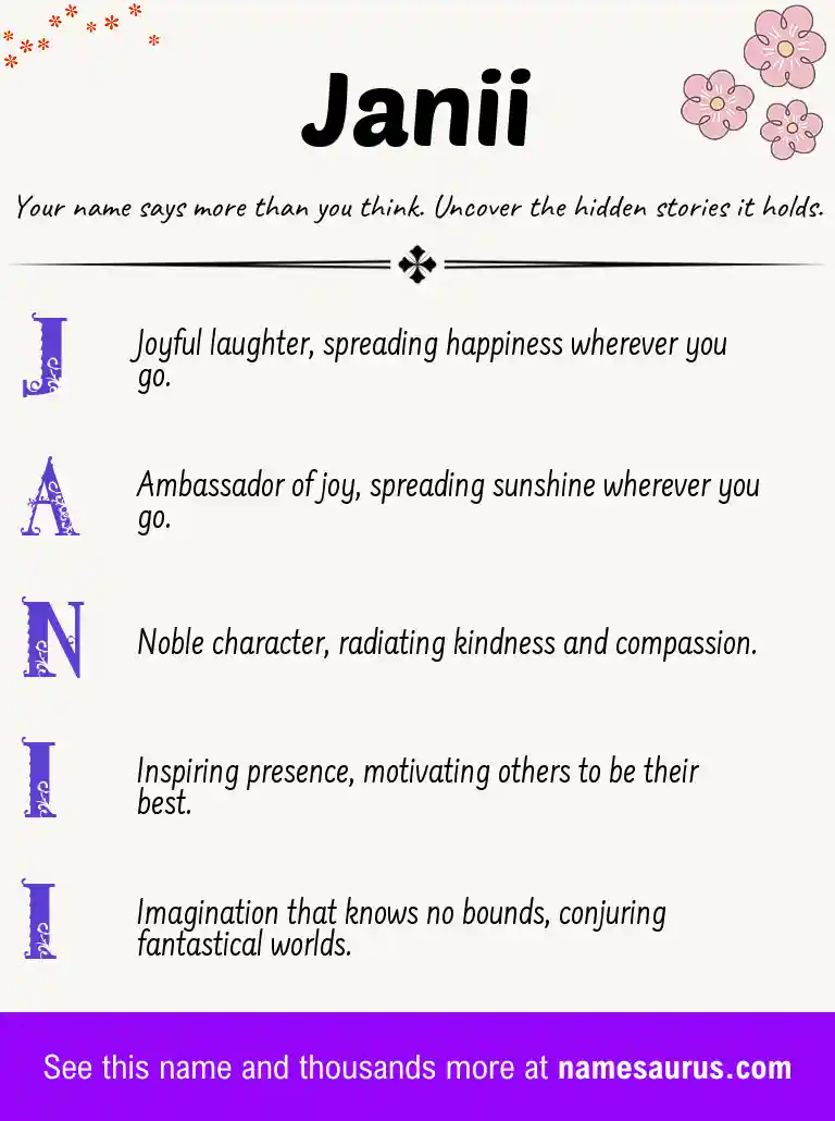 Acrostic poem about Janii.