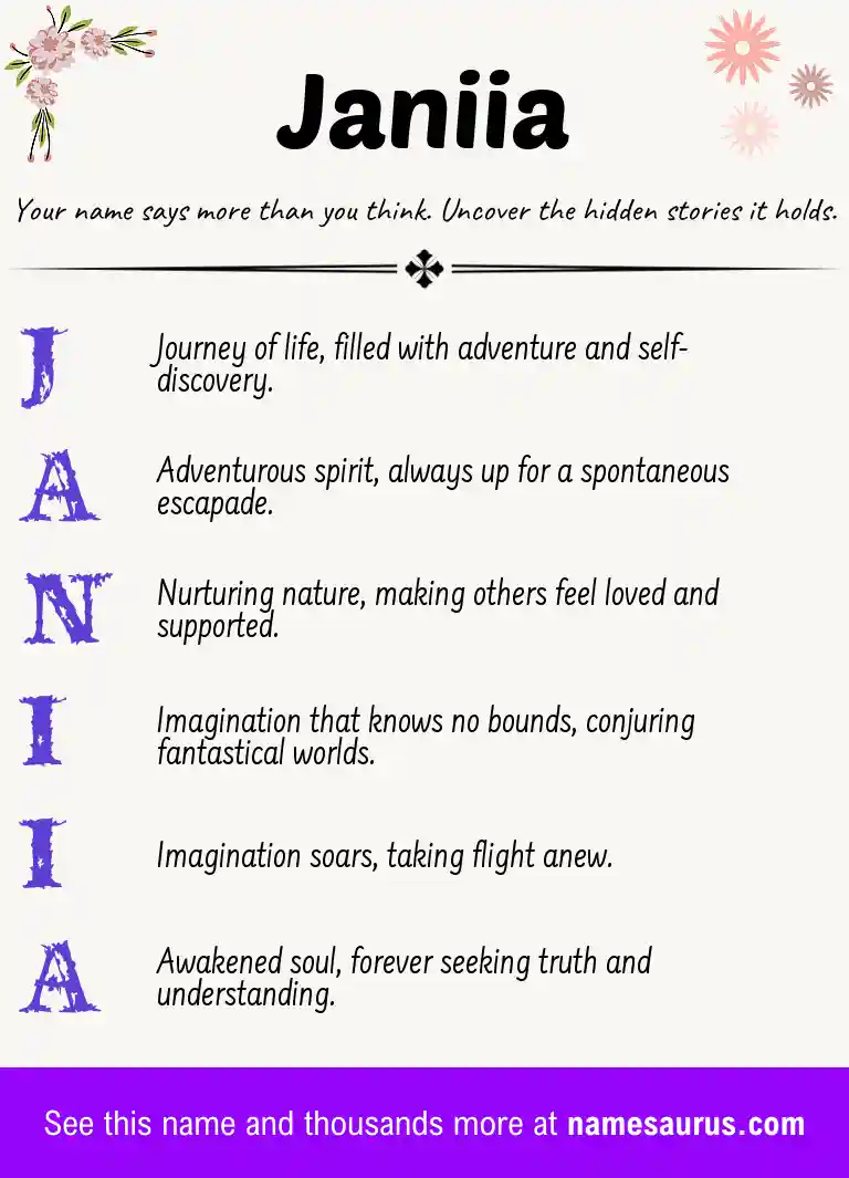 Acrostic poem about Janiia.