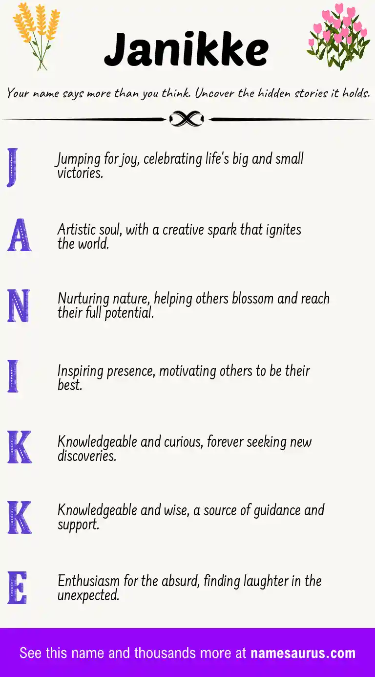 Acrostic poem about Janikke.