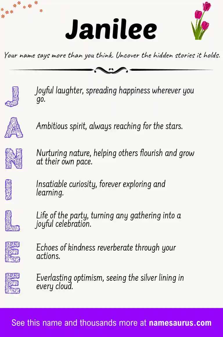 Acrostic poem about Janilee.
