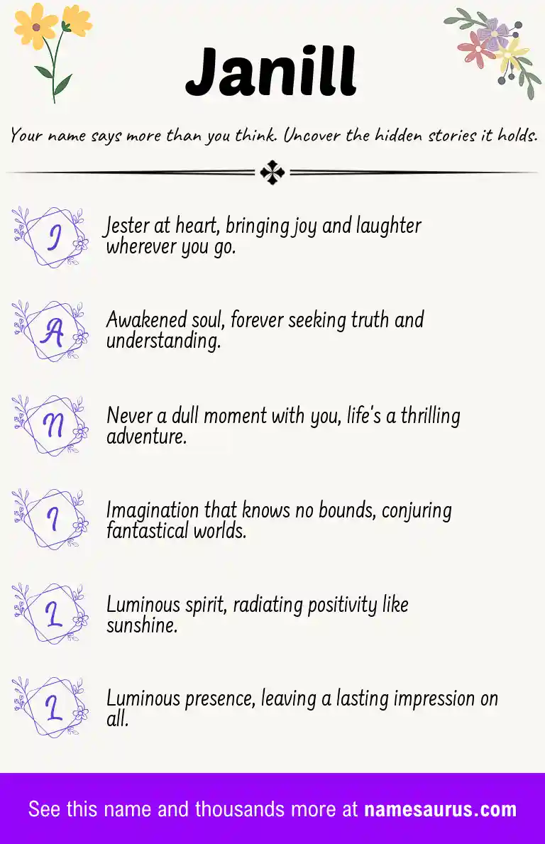 Acrostic poem about Janill.