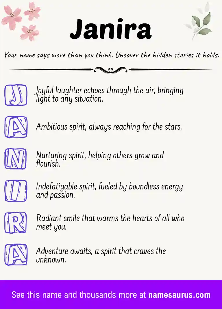 Acrostic poem about Janira.