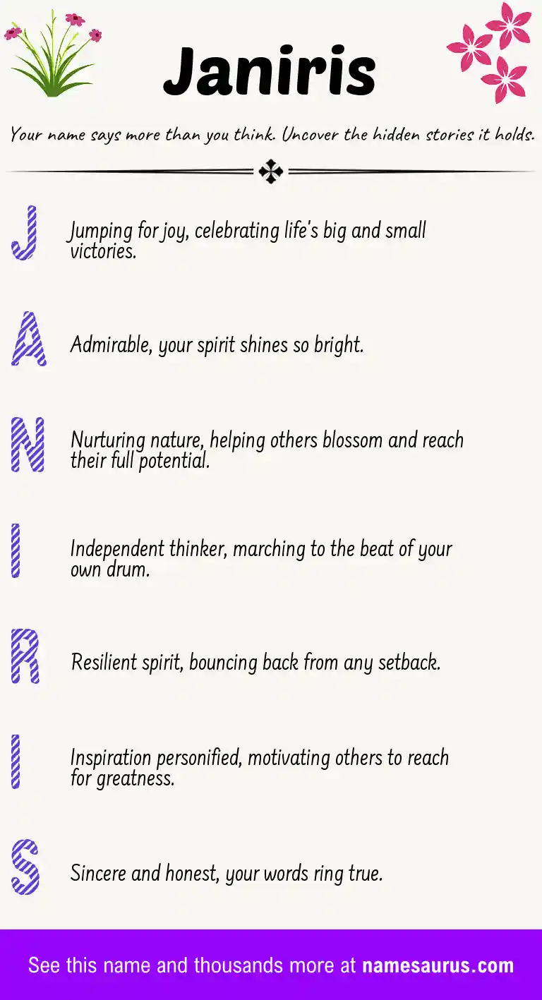 Acrostic poem about Janiris.
