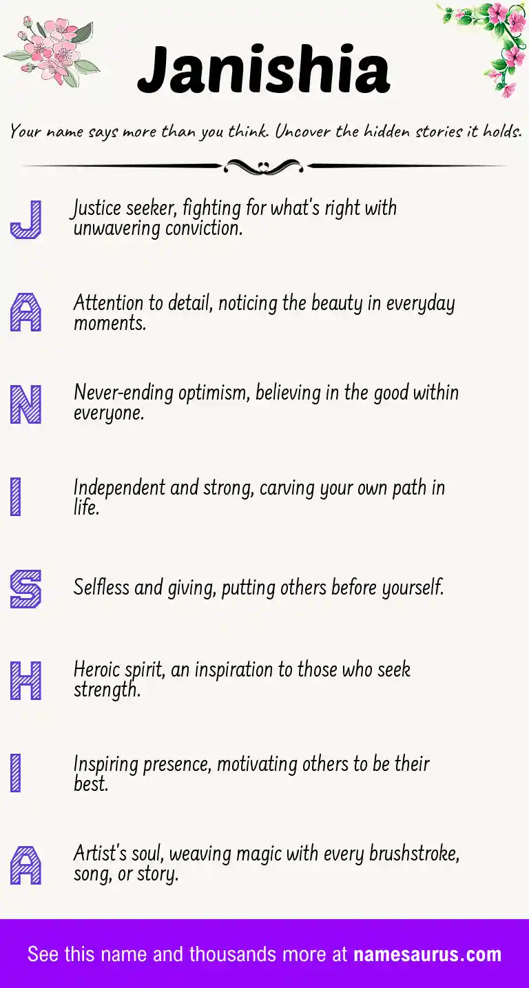 Acrostic poem about Janishia.