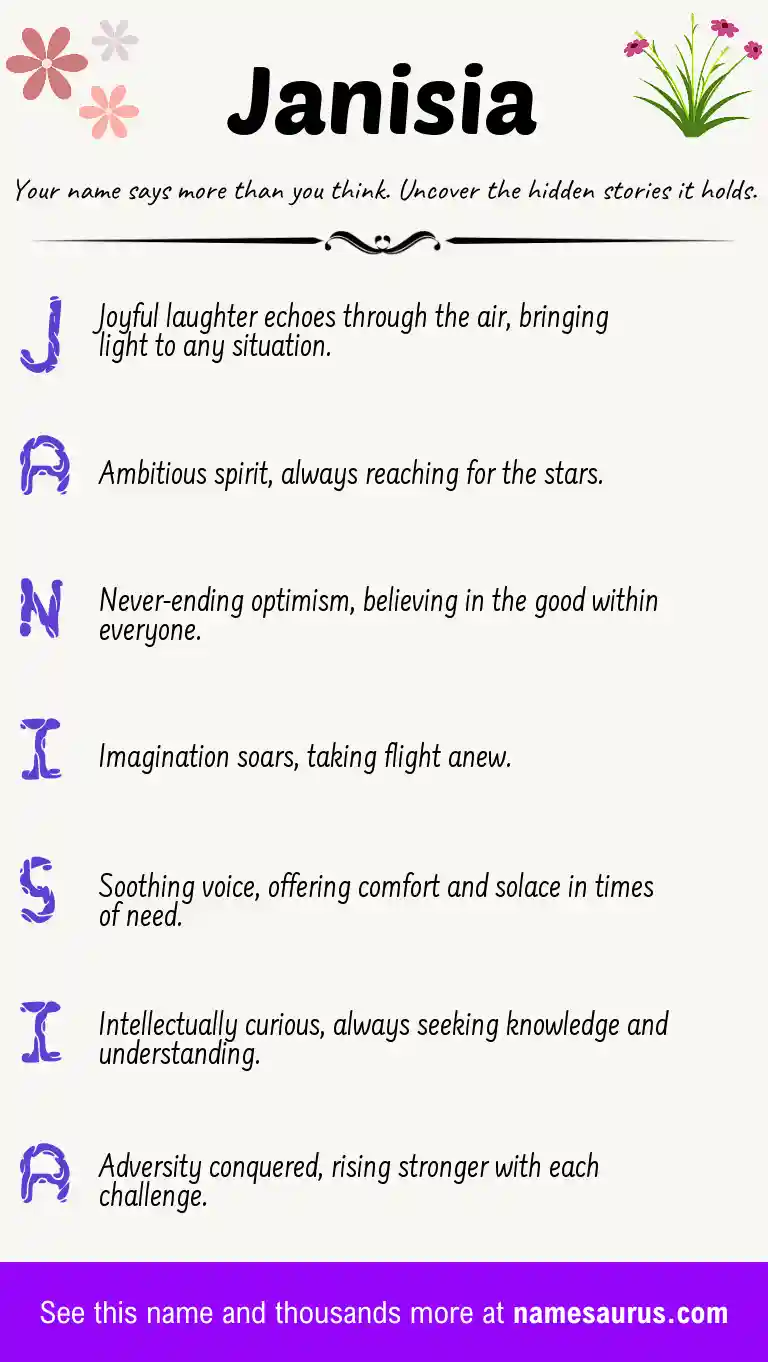 Acrostic poem about Janisia.