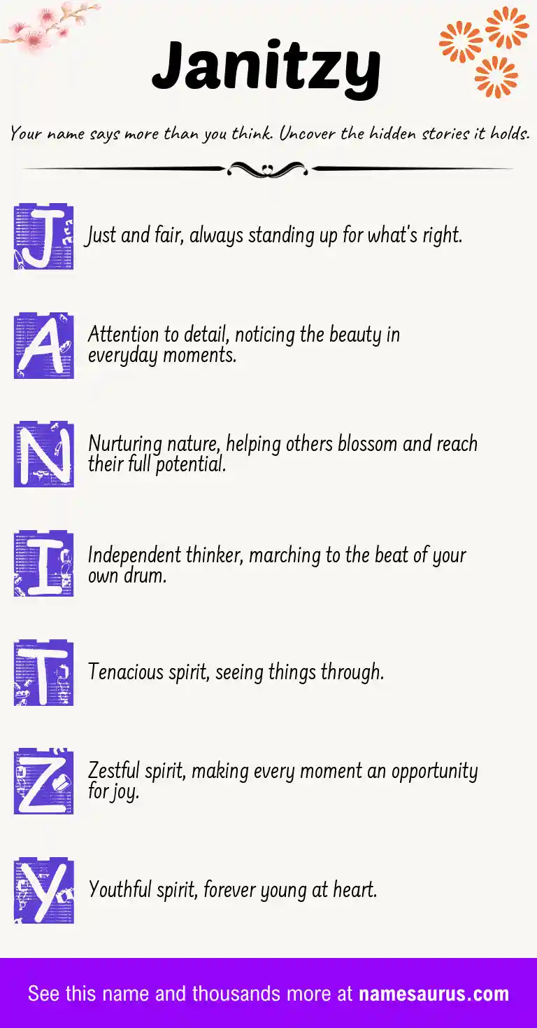 Acrostic poem about Janitzy.