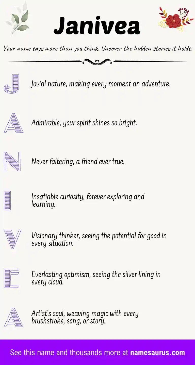 Acrostic poem about Janivea.