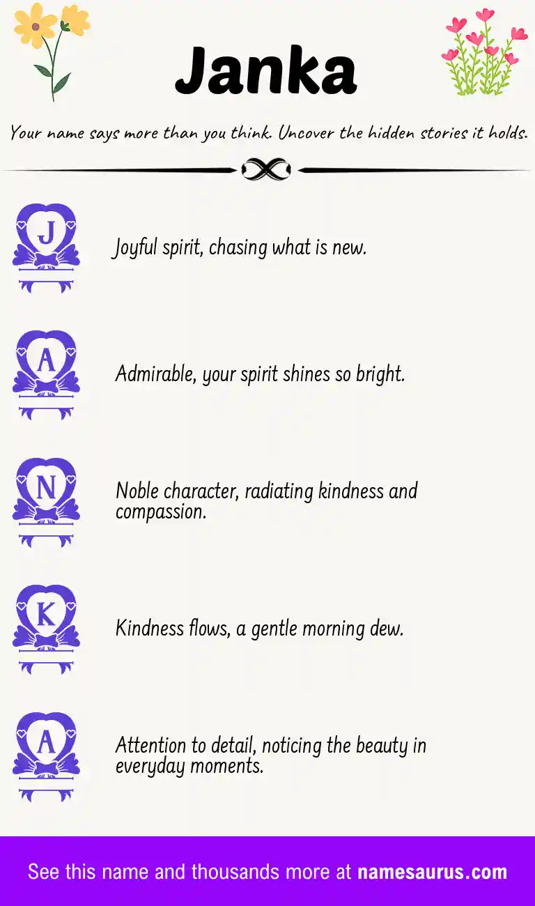 Acrostic poem about Janka.