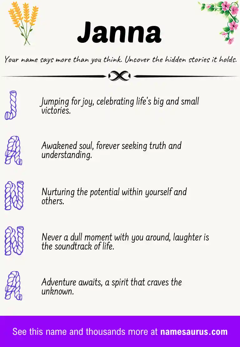 Acrostic poem about Janna.