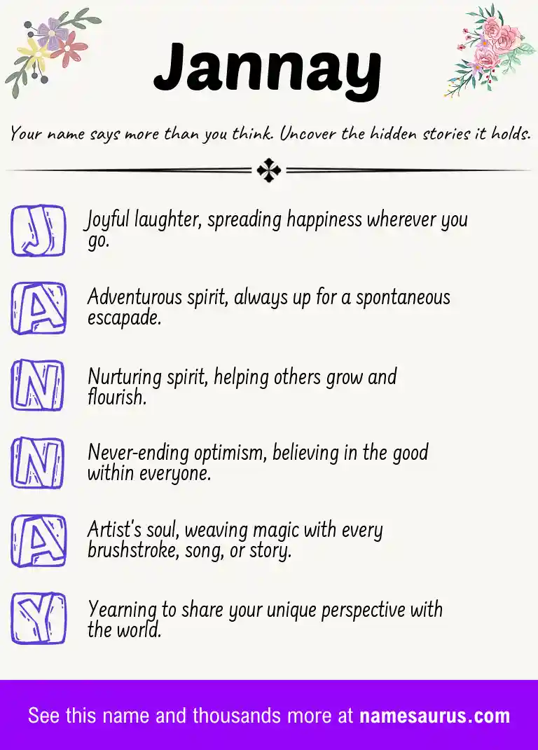 Acrostic poem about Jannay.